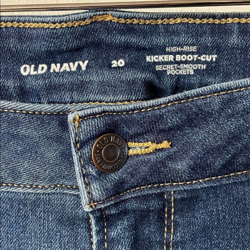 Old Navy high rise kicker boot cut blue jeans women’s size 20 - Picture 5 of 14